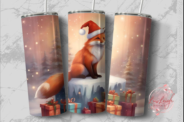 Christmas Fox tumbler wrap Sublimation Luvleigh Digitals 