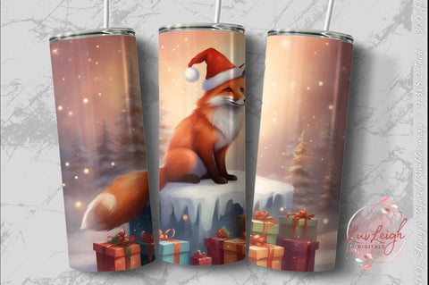 Christmas Fox tumbler wrap Sublimation Luvleigh Digitals 