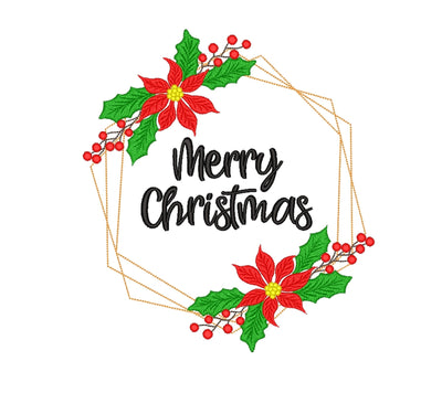 Christmas Frame Embroidery Design, 4 sizes, Instant Download Embroidery/Applique DESIGNS Nino Nadaraia 