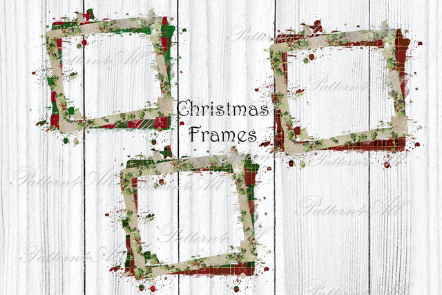 Christmas Frame Set,Christmas Plaid Frame PNG,Plaid Background,Transparent Sublimation Design,Buffalo plaid print,Distressed Sublimation PNG Sublimation ArtStudio 