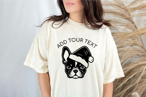 Christmas French Bulldog in Santa Hat SVG File For Cricut SVG OrangeBrushStudio 