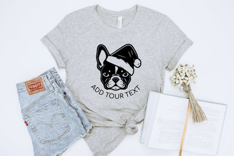 Christmas French Bulldog in Santa Hat SVG File For Cricut SVG OrangeBrushStudio 