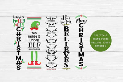 Christmas Front Porch Sign Bundle 2 SVG Simply Cutz 