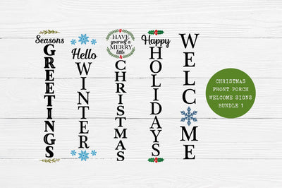 Christmas Front Porch Sign Bundle SVG Simply Cutz 