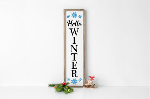 Christmas Front Porch Welcome Sign - Hello Winter SVG Simply Cutz 