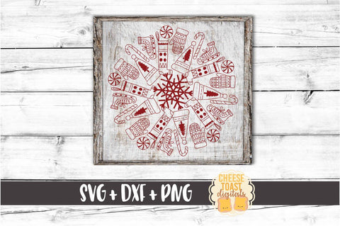 Christmas Fun Mandala - Holiday Mandala SVG PNG DXF Cut Files SVG Cheese Toast Digitals 