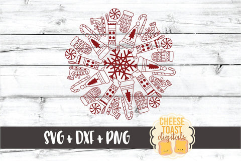 Christmas Fun Mandala - Holiday Mandala SVG PNG DXF Cut Files SVG Cheese Toast Digitals 