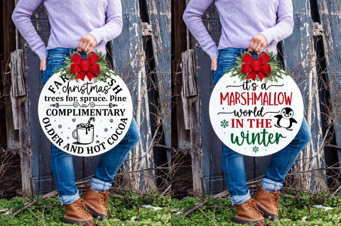 Christmas Fun Round Sign Svg Bundle SVG Regulrcrative 