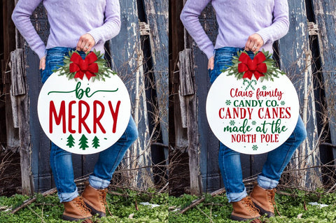 Christmas Fun Round Sign Svg Bundle SVG Regulrcrative 