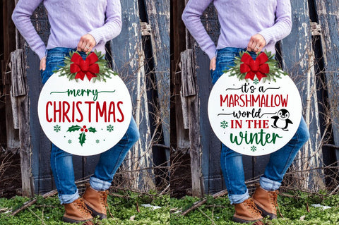 Christmas Fun Round Sign Svg Bundle SVG Regulrcrative 