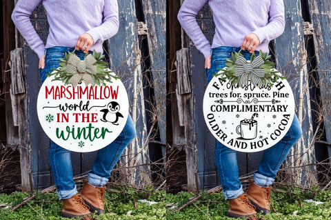 Christmas Fun Round Sign Svg Bundle SVG Regulrcrative 