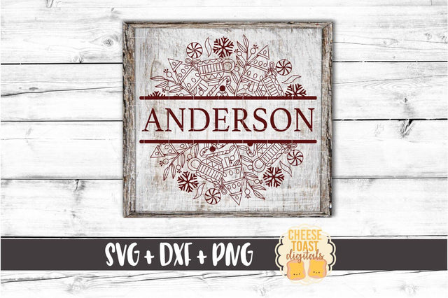 Christmas Fun Split Mandala - Holiday Mandala SVG PNG DXF Cut Files SVG Cheese Toast Digitals 