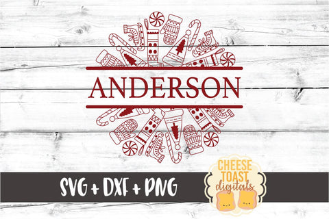 Christmas Fun Split Mandala - Holiday Mandala SVG PNG DXF Cut Files SVG Cheese Toast Digitals 