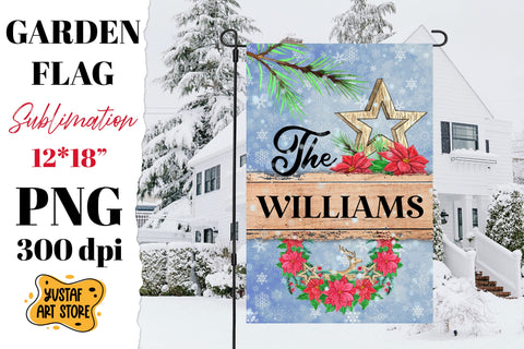 Christmas garden flag sublimation bundle. 6 Family wood sign Sublimation Yustaf Art Store 