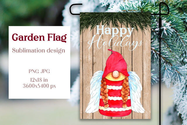 Christmas garden flag sublimation design Sublimation LuckyTurtleArt 