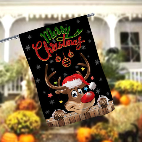 Christmas Garden Flag, winter holiday Garden Flag, Xmas Garden Flag, Double Sided Burlap Decorative House Flags for Home Lawn Yard Decor Sublimation CaldwellArt 