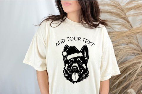 Christmas German Shepherd in Santa Hat SVG File For Cricut SVG OrangeBrushStudio 