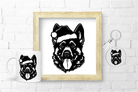 Christmas German Shepherd in Santa Hat SVG File For Cricut SVG OrangeBrushStudio 