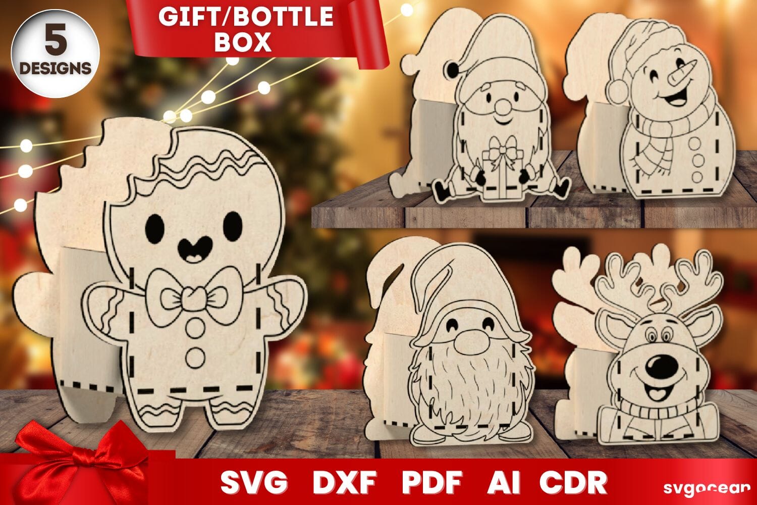Christmas Gift Box Laser Cut SVG | CNC | Glowforge - So Fontsy