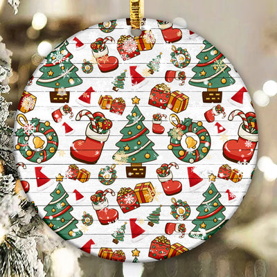 Christmas Gift Box Ornament Png, Round Christmas Ornament, PNG Instant Download, Xmas Ornament Sublimation Designs Downloads Sublimation CaldwellArt 