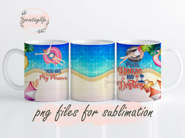 Christmas Gift For Best Friends, Birthday Gifts For Best Friends, Sisters Mug, Swimming Girl Mug Wrap Sublimation PrintingLife 