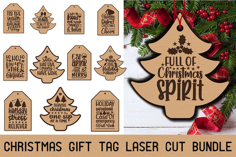 Christmas Gift Tag Laser Cut Bundle SVG Rupkotha 