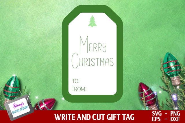 Christmas Gift Tag | Merry Christmas Draw and Cut Gift Tag SVG Stacy's Digital Designs 