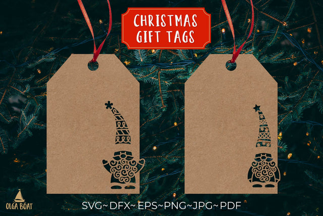Christmas gift tag svg | Christmas gnomes template SVG Olga Boat Design 