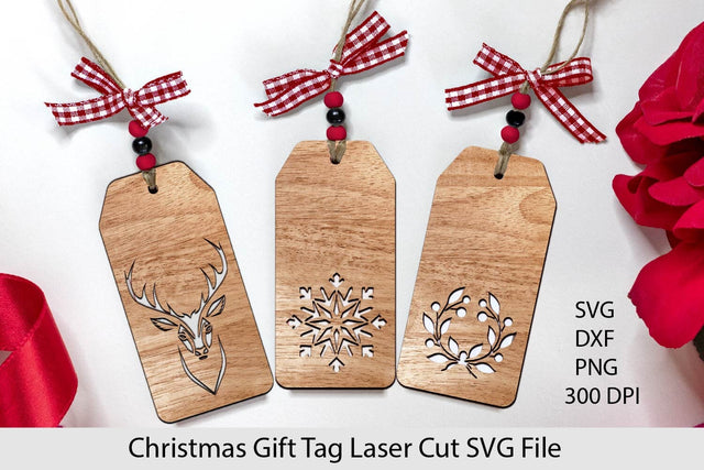 Christmas Gift tag SVG. Laser Cutting File. Stocking Tags SVG. SVG Samaha Design 