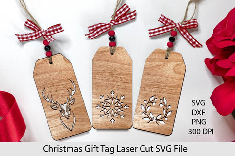 Christmas Gift tag SVG. Laser Cutting File. Stocking Tags SVG. SVG Samaha Design 
