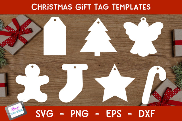Christmas Gift Tags | 7 Blank Christmas Gift Tag Templates SVG Stacy's Digital Designs 