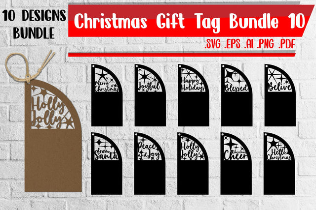 Christmas Gift Tags Bundle 10 - svg eps ai png pdf SVG zafrans studio 