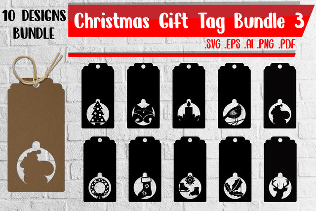 Christmas Gift Tags Bundle 3 - svg eps ai png pdf SVG zafrans studio 