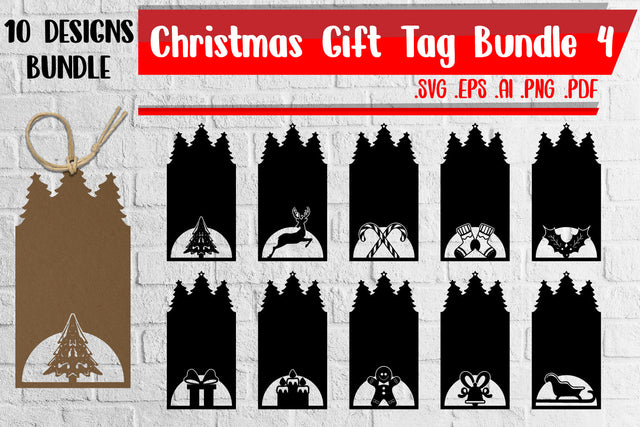 Christmas Gift Tags Bundle 4 - svg eps ai png pdf SVG zafrans studio 
