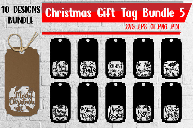 Christmas Gift Tags Bundle 5 - svg eps ai png pdf SVG zafrans studio 