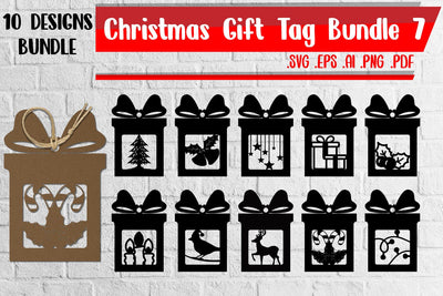 Christmas Gift Tags Bundle 7 - svg eps ai png pdf SVG zafrans studio 