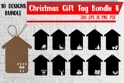 Christmas Gift Tags Bundle 8 - svg eps ai png pdf SVG zafrans studio 