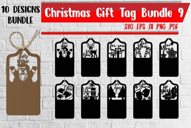 Christmas Gift Tags Bundle 9 - svg eps ai png pdf SVG zafrans studio 