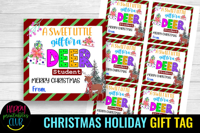 Christmas Gift Tags for Students- Christmas Holiday Gift Tag SVG Happy Printables Club 