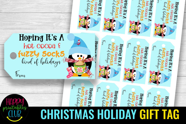 Christmas Gift Tags for Students- Hoping Its A Hot Cocoa SVG Happy Printables Club 