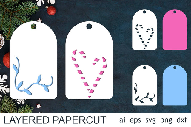 Christmas gift tags, Layered papercut christmas svg 3D Paper AnastasiyaArtDesign 