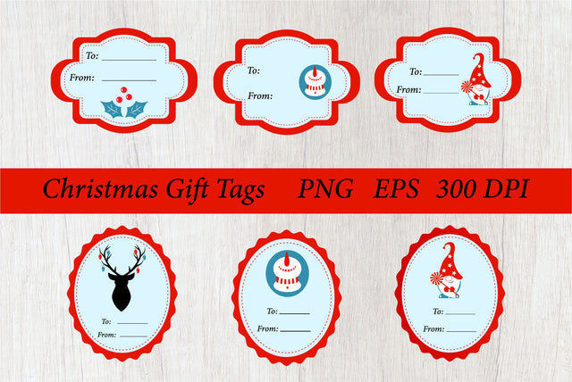 Christmas Gift Tags PNG. Sublimation Gift Tags PNG. Bag tag SVG Olga Terlyanskaya 