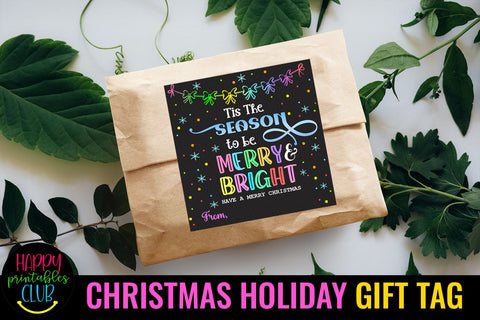 Christmas Gift Tags Printable- Warm Holiday Wishes Gift Tag SVG Happy Printables Club 