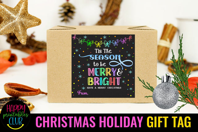 Christmas Gift Tags Printable- Warm Holiday Wishes Gift Tag SVG Happy Printables Club 