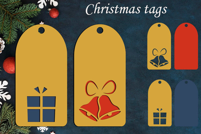 Christmas gift tags svg, Holiday labels, Layered papercut winter decoration 3D Paper AnastasiyaArtDesign 