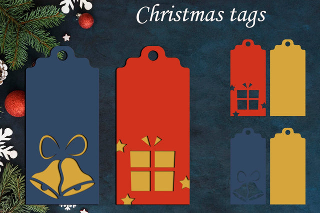 Christmas gift tags svg, Winter holiday labels, Layered papercut decoration 3D Paper AnastasiyaArtDesign 