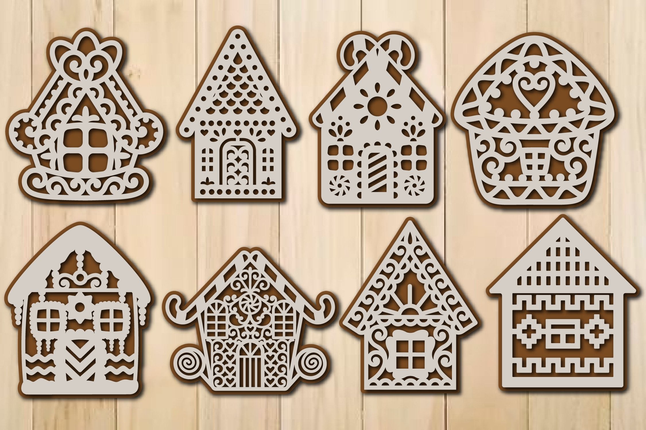 gingerbread house silhouettes