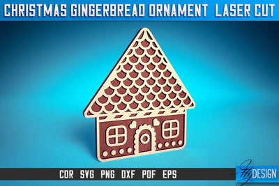 Christmas Gingerbread Laser Cut SVG | Christmas Laser Cut SVG Design | CNC Files SVG Fly Design 