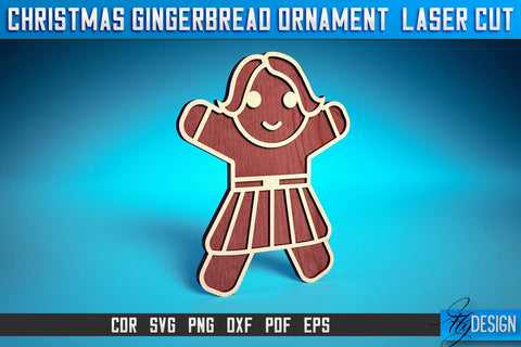 Christmas Gingerbread Laser Cut SVG | Christmas Laser Cut SVG Design | CNC Files SVG Fly Design 