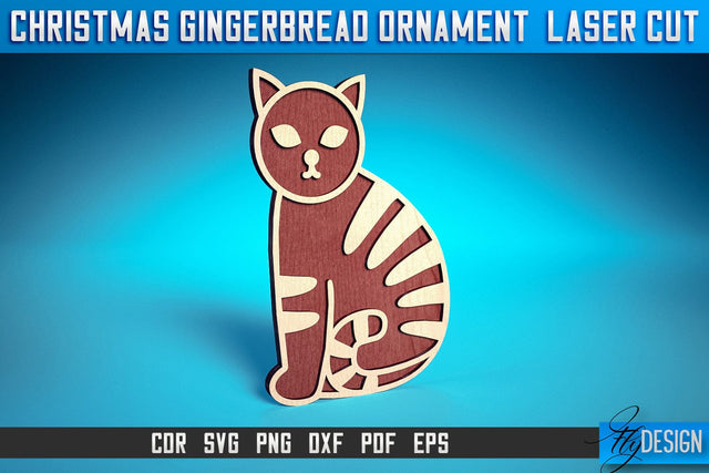 Christmas Gingerbread Laser Cut SVG | Christmas Laser Cut SVG Design | CNC Files SVG Fly Design 